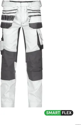 Produktbild von Dassy Stretch-Malerhose Flux 201023 PESCO41 Gr. 53-MINUS weiß/anthrazitgrau