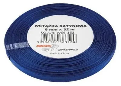 Obrázek produktu pro Saténová stuha, tmavě modrá, 6 mm x 32 m – Brewis