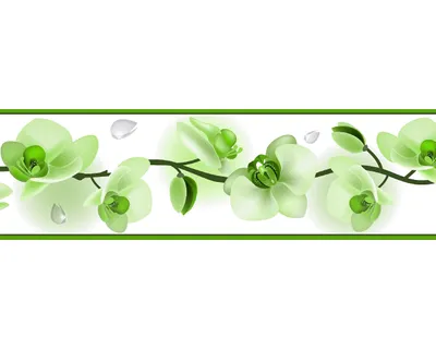 Zdjęcie produktu dla Pas dekoracyjny samoprzylepny na ścianę Deco Border 58 kwiaty storczyki