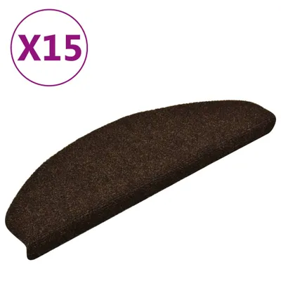 Obrázek produktu pro Schodové rohože samolepicí 15 ks 65 x 21 x 4 cm hnědé, půlkulaté, velké