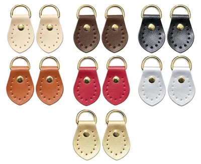 14 Lederriemen mit D-Ring, Set Taschenverschlüsse, aufnähbar