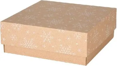 Zdjęcie produktu dla Pudełko Składane Świąteczne Na Prezent 200x200x85mm EKO Śnieżki F422