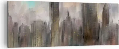 Produktbild von Bild auf Leinwand - Leinwandbild - Stadt Abstraktion - 140x50cm - Wand Bild - Wanddeko - Wandbilder - Leinwanddruck - Bilder - Kunstdruck - Wanddekoration - Leinwand bilder - Wandkunst - AB140x50-3675