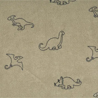 Produktbild von Frottee Stoff Stretch Dinosaurier grün 1,50m Breite