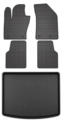 Produktbild von Gummimatten + Kofferraumwanne für Jeep Compass II MP ab 2017 (mit Reserverad, oberer Ladeboden) – Schwarz, passgenau – Wielganizator SolidPRO