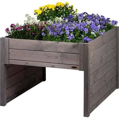 Immagine prodotto di Garage in legno per tosaerba robot, con fioriera integrata, dimensioni 79 x 73 x 56 cm