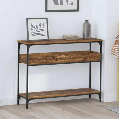 Produktbild von "Schlussverkauf" Konsolentisch 1 PC - rechteckiger Sofatisch/Beistelltisch - mit Regal Altholz 100x29x75 cm Holzwerkstoff C13691