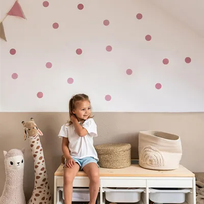 Produktbild von Herzen / Punkte für Kinderzimmer - Wandtattoo selbstklebend