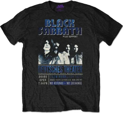 Immagine prodotto di Black Sabbath - Maglietta "German '73" per uomo/donna Unisex RO2045 (S) (Nero)