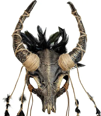 Produktbild von Schedelmaske mit Hörnern - Halloween-Maske - Karneval - Kostümaccessoire - Themenparty
