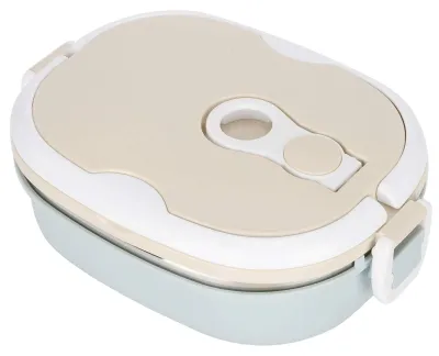 Image de Omgoods - Boîte à lunch portable - Isolée - Acier inoxydable 304 - Récipient alimentaire - 3 compartiments - 2700 ml