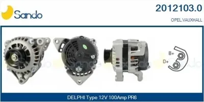 Produktbild von SANDO 2012103.0 Lichtmaschine Generator LiMa 100A 12V für OPEL Astra G CC (T98) Zafira A (T98) Astra G Caravan (T98) Omega B Limousine (V94) VECTRA B
