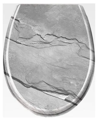 Produktbild von Toilettendeckel mit Absenkautomatik aus Hartplastik, 45 x 38 cm, grau