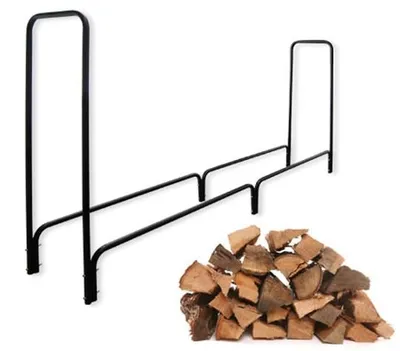 Produktbild von Bc-elec - HMFR-06 Holzspeicher aus schwarzem Stahl 240X36X120CM, Brennholzregal, Blocklager