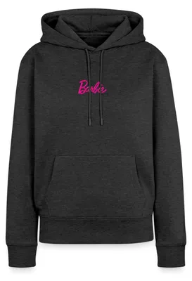 Produktbild von Spreadshirt Barbie Logo Stick Geschenkidee Damen Premium Hoodie, 3XL, Anthrazit meliert