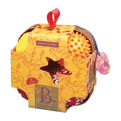 Produktbild von B. Toys Oddballs 4er Set sensorische Bälle mit farbenprächtigen Mustern 44145