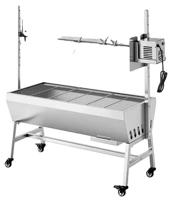 Obrázek produktu pro Gril s rožněm, nerezová ocel, velká kapacita, 37 palců