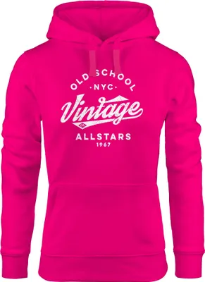 Produktbild von Hoodie Damen College Style Schriftzug Oldschool Vintage Allstars Kapuzen-Pullover Fashion Streetstyle Neverless® pink M