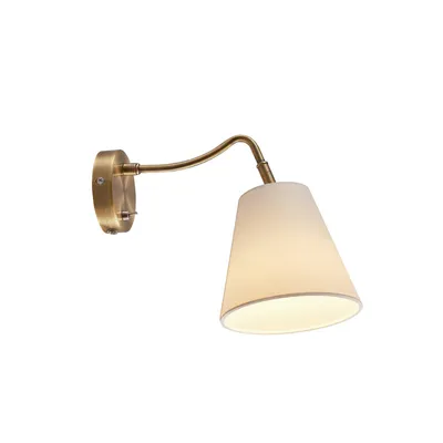 Produktbild von Lindby Wandlampe Ethan, weiß/altmessing, Stecker, 28 cm, E14