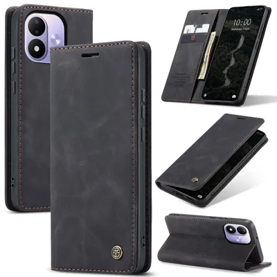 Obrázek produktu pro Pouzdro pro Xiaomi Redmi Note 17 4G/5G, RetroPolyuretanKožené Pouzdro s Funkcí Stojánku černé