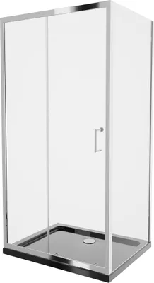 Produktbild von Apia Kabina prysznicowa 120x70 cm, przezroczysta, chrom + brodzik z syfonem (840-120-070-01-00-4070)