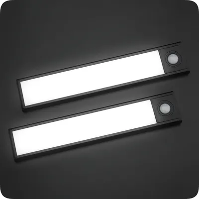 Produktbild von PRECORN 2er Set 20cm Sensor Licht Beleuchtung Lichtleiste USB-C wiederaufladbar Schranklicht Bewegungsmelder LED Küchenleuchte Kleiderschrank Treppe