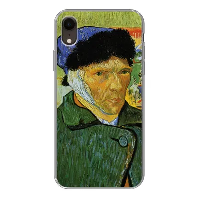 Produktbild von MuchoWow® Handyhülle Schutzhülle Hülle für iPhone XR Selbstbildnis mit verbundenem Ohr - Vincent van Gogh Silikon Softcase Handy Hülle - Schutzdeckel