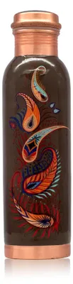 Image de ARÔME HOME : Bouteille en cuivre avec motif floral, 950 ml