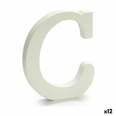 Produktbild von Buchstabe C Holz Weiß (1,8 x 21 x 17 cm) (12 Stück)