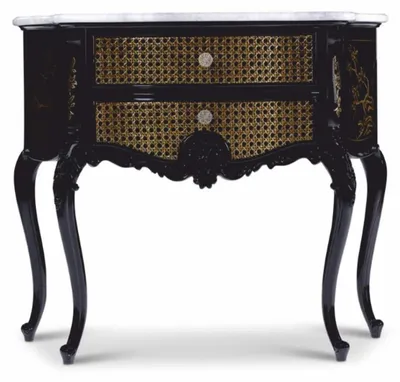 Produktbild von Casa Padrino Luxus Barock Nachtkommode im chinesischen Stil Schwarz / Gold / Weiß