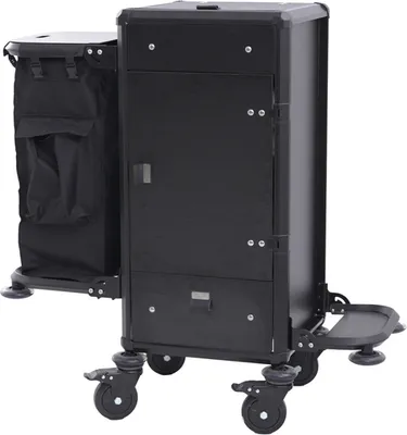 Produktbild von Zimmerservicewagen, 50 x 50 x 110 cm, Aluminium, HPL, ABS Kunststoff