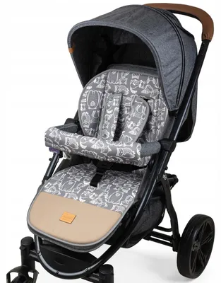 Obrázek produktu pro Jukki univerzální vložka do kočárku 90x45 cm – oboustranná, nepromokavá a samet, Grey Forest – s chrániči pásů