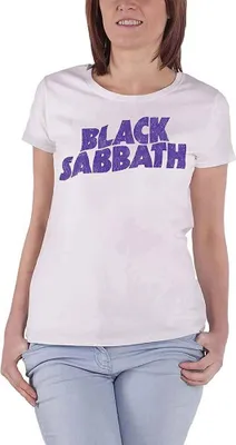 Immagine prodotto di Black Sabbath - Maglietta Logo da donna RO820 (XL) (Bianco)