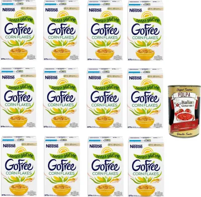 Produktbild von 12x Nestlé GO FREE Corn Flakes glutenfrei Mais Flakes Cerealien Milch & Joghurt 375g + Italian Gourmet oplpa 400g