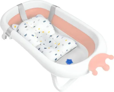 Immagine prodotto di Ricokids Vasca da bagno per bambini con cuscino RK-280 bianco e rosa