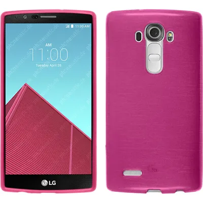 Produktbild von PhoneNatic Case kompatibel mit LG G4 - pink Silikon Hülle brushed + 2 Schutzfolien