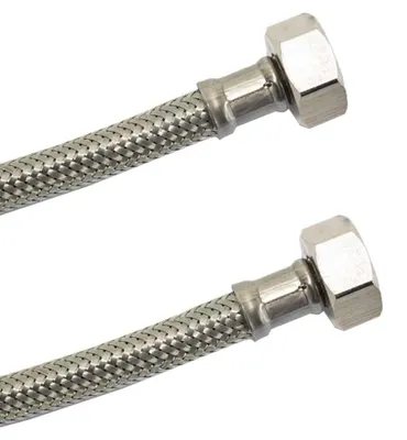 Produktbild von DN8 DVGW Panzerschlauch m. Edelstahlumflechtung 1/2" ÜM x 1/2" ÜM 1000 mm