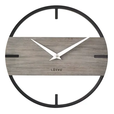Produktbild von Loft Wanduhr aus Holz 35 cm schwarz-grau geräuschlos