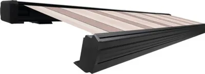 Produktbild von SOLUNA Kassettenmarkise Exquisit 3,5x3 Dessin 8935 Gestell DB703 dunkelgrau Antrieb links inkl. Motor und Wandschalter