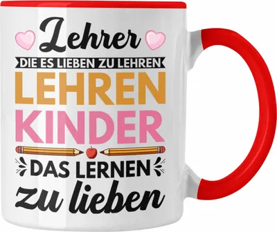 Produktbild von Trendation - Lehrer Abschiedsgeschenk Lehrerin Geschenk Tasse zum Abschied Klassenlehrerin Danke Geschenkidee (Rot)