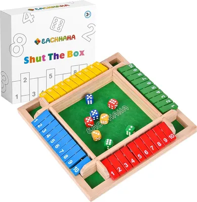 Productafbeelding van Vouwbordspel 4 spelers, dobbelspel, houten spel, kleurrijk, gezinsfeest