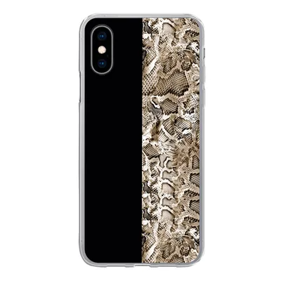 Produktbild von MuchoWow® Handyhülle Schutzhülle Hülle für iPhone X Schlange - Tiermuster - Braun Silikon Softcase Handy Hülle - Handyhülle
