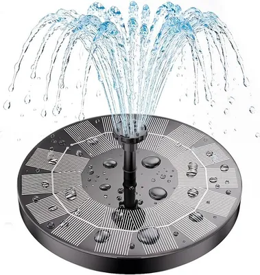 Produktbild von PolkaHome® 2,5 W Solarbrunnen für Vogelbad, Teich, Aquarium – 6 Düsen, schwimmend