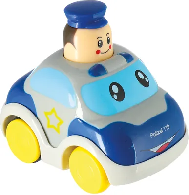 Produktbild von Bieco Auto Drück & Los Polizei Spielzeug - press and go Auto - Spielzeugauto ab 6 Monate - Baby Auto Spielzeug - Spielzeugauto aufziehbar selbstfahrendes Auto Rückzug Babyspielzeug Auto Polizeiauto