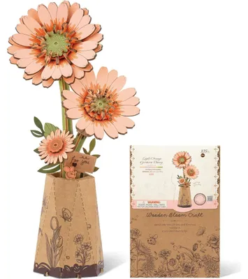 Produktbild von Gerbera Orange – Rowood, Holzblume 3D-Puzzle DIY Holzmodell Robotime
