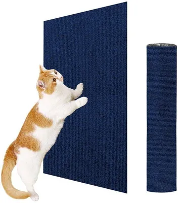 Immagine prodotto di Tappetino autoadesivo per graffi di Ibbenzoa® – Protezione per mobili, ideale per divani e poltrone, 60 cm, blu, realizzato in poliestere resistente e riutilizzabile