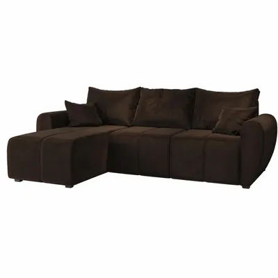 Produktbild von Ecksofa MOKA mit Schlaffunktion L-Form, Sofa mit Bettkasten, Wohnzimmersofa, Bettsofa – Braun Kronos 06