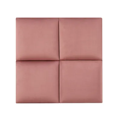 Four square upholstered panels arranged in a 2x2 grid against a white background.