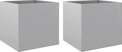 Produktbild von vidaXL Pflanzkübel 2 Stk. Silbern 42x40x39 cm Verzinkter Stahl