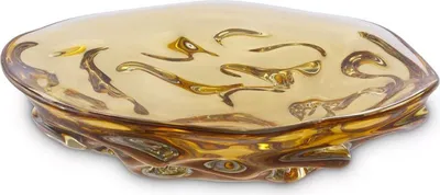 Produktbild von Casa Padrino Luxus Glasschale Gelb Ø 27,5 x H. 7 cm - Mundgeblasene Deko Glas Obstschale - Glas Deko Accessoirs - Luxus Kollektion